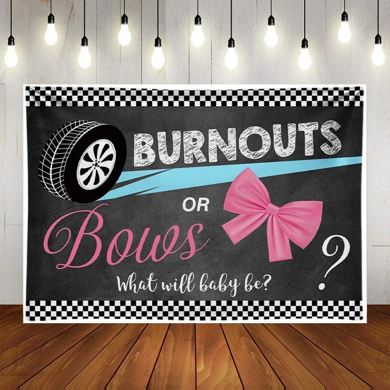 Boy or Girl Gender Reveal Backdrop Pink or Blue He or She Photography Background Surprise Party Decorations Banner Photo  Props