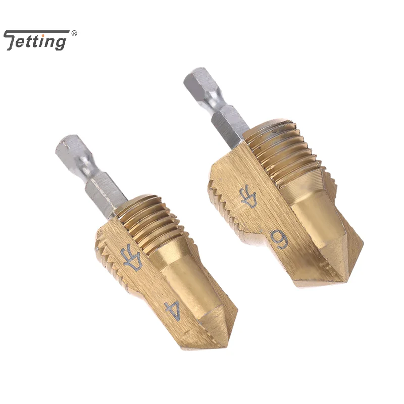 1/2pcs 4/6 Point PPR Water Pipe Drill Bit Hexagonal Handle Hole Opening Step Drilling Punching No Slipping