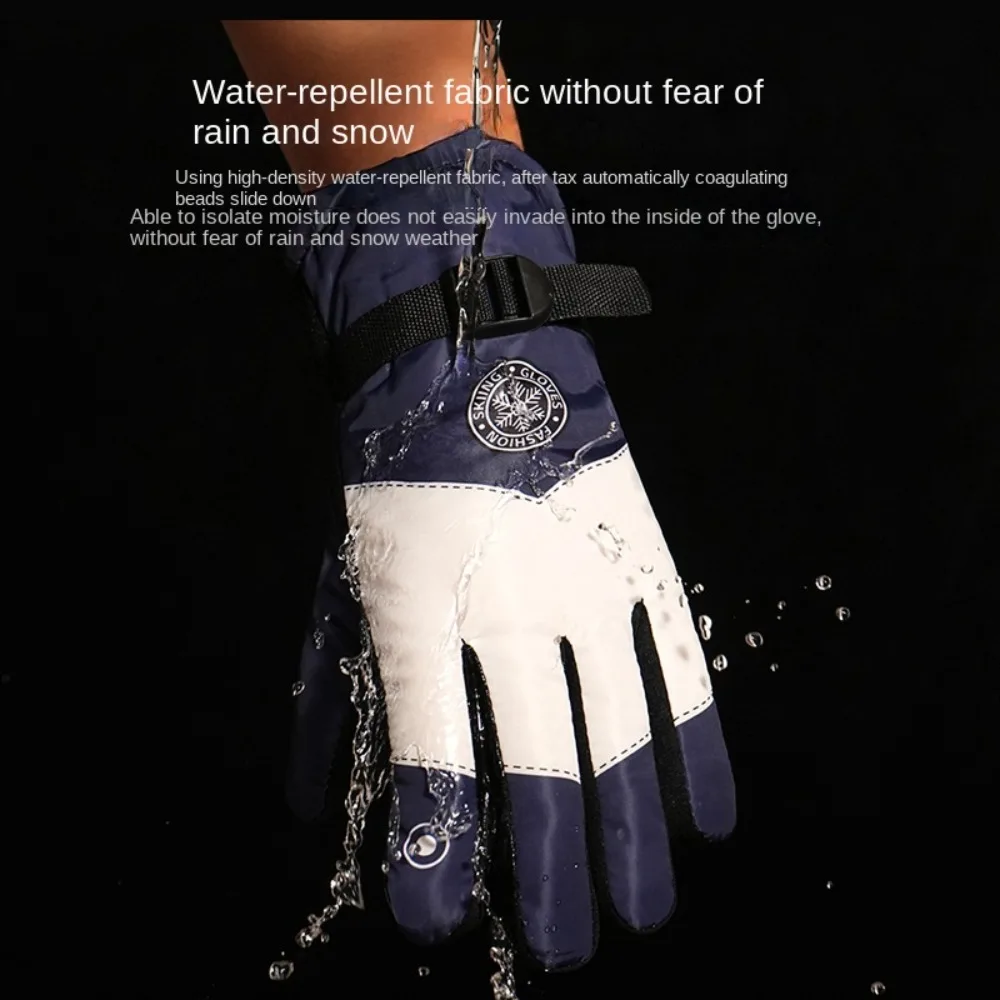 New Polyester Plush Ski Gloves Touch Screen Waterproof Touchscreen Snow Gloves Non-slip Riding Gloves Skiing