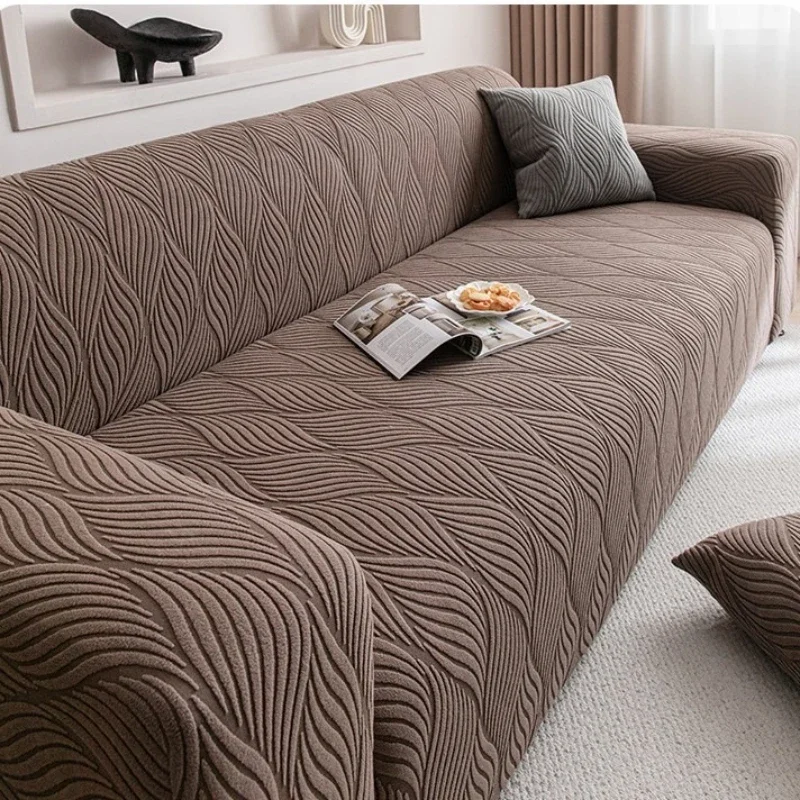 Solid Color Minimalist Sofa Covers Light Luxury Coffee Color All Inclusive Dust-proof Sofa Cushion Home Decor Dust Sofa Towels