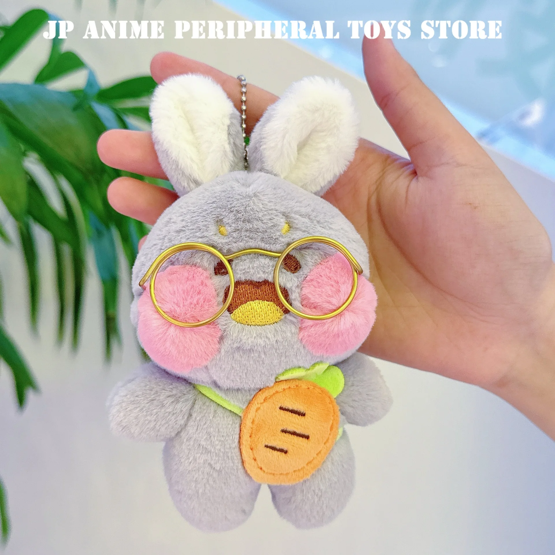 2025 lunettes carotte lapin en peluche pendentif dessin animé mignon lapin étudiant porte-clés sac à dos décoration cadeau d'anniversaire pour enfants