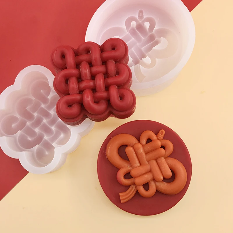 

Chinese knot Silicone Mold DIY Chocolate Mold Dessert making Mousse Cake Baking Tool Squeeze Toy Making Soap Mold tool
