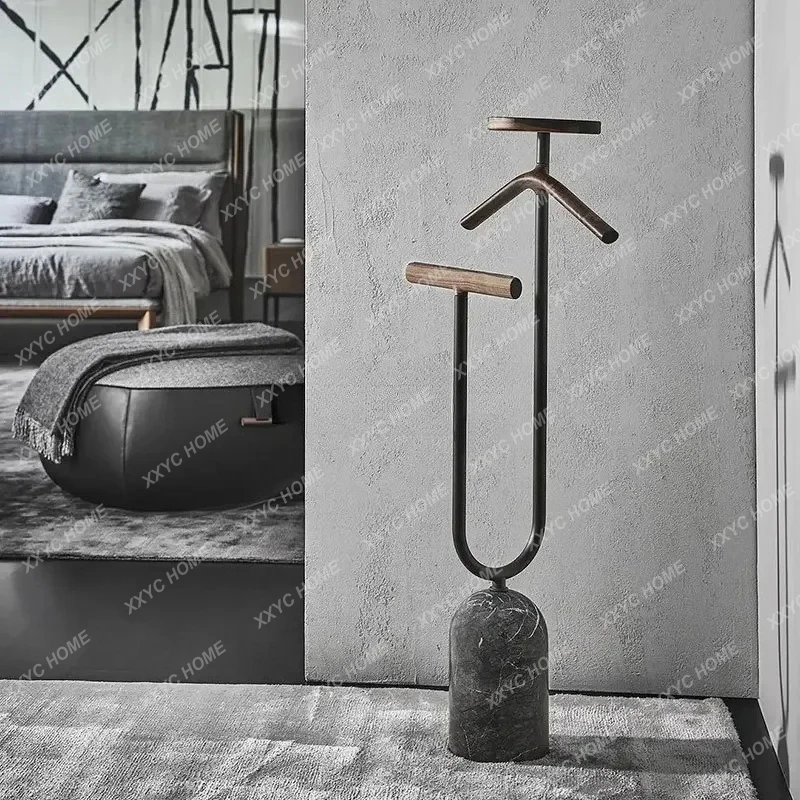 X-S Light luxury simple marble base removable coat rack living room black walnut hanger HG