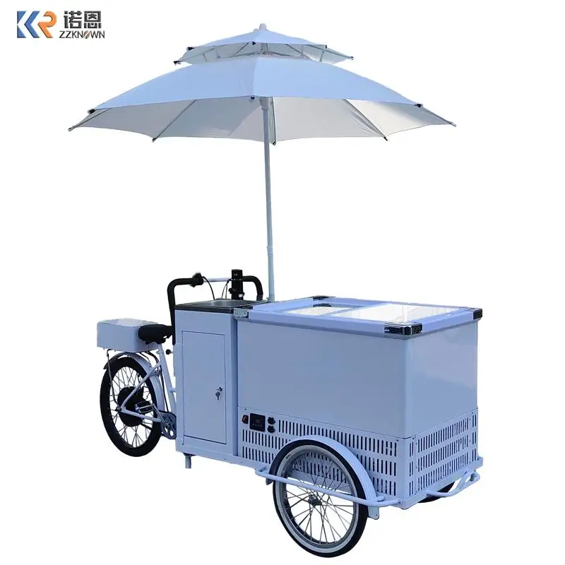 Outdoor Mobile Food Ice Cream Cart With Freezer Battery Powered Freezer Hot Dog Coffee Pizza Retail Mobile Mall Kiosk