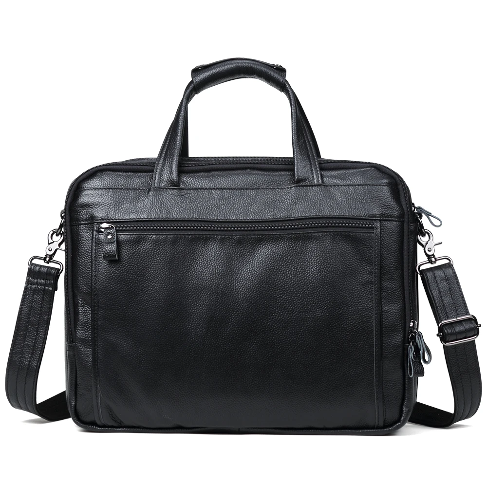 Men Briefcases Genuine Leather Handbag 15.6\