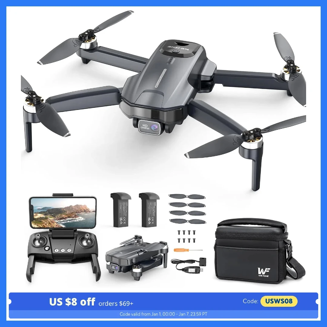 WeFone WF31 GPS 4K FPV Foldable Drone for Beginners, 5G Wi-Fi, Features: 50 Min Flight,C0.