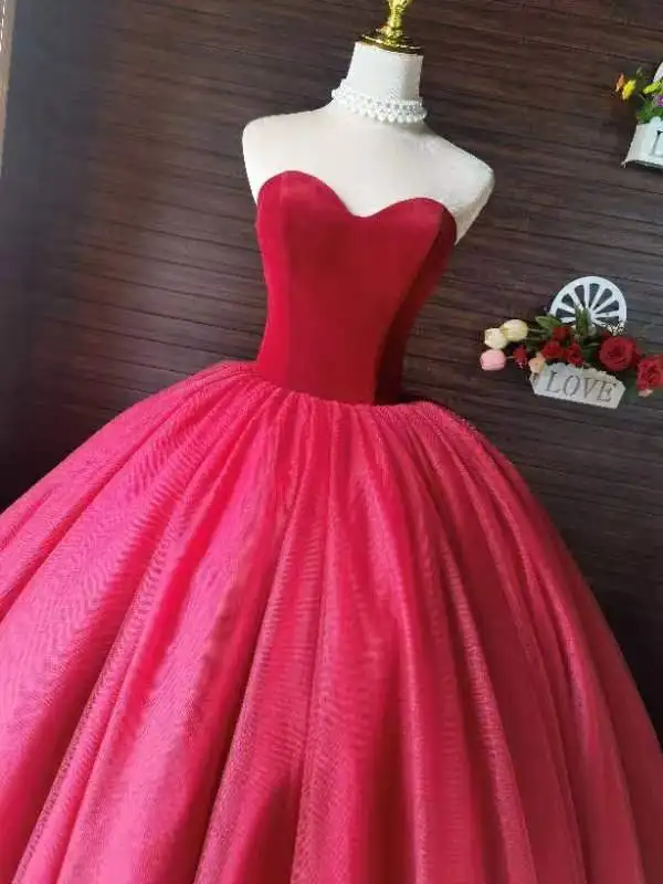 CloverBridal-Vestido De baile romántico hinchado, escote Corazón, Quinceañera 15, Burdeos dulce 16, personalizado gratis, WQ9732, 2023