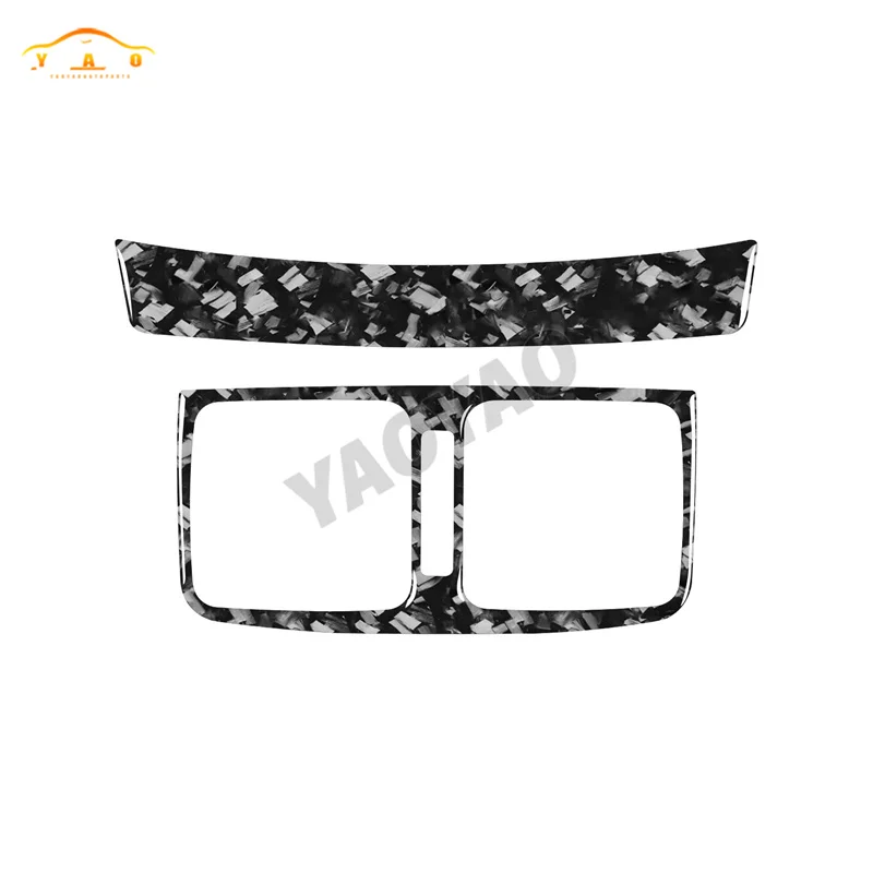 Forged Carbon Fiber Interior Car Back Air Vent Panel Trim Sticker For Toyota Hilux 2015 2016 2017 2018 2019 2020 2021