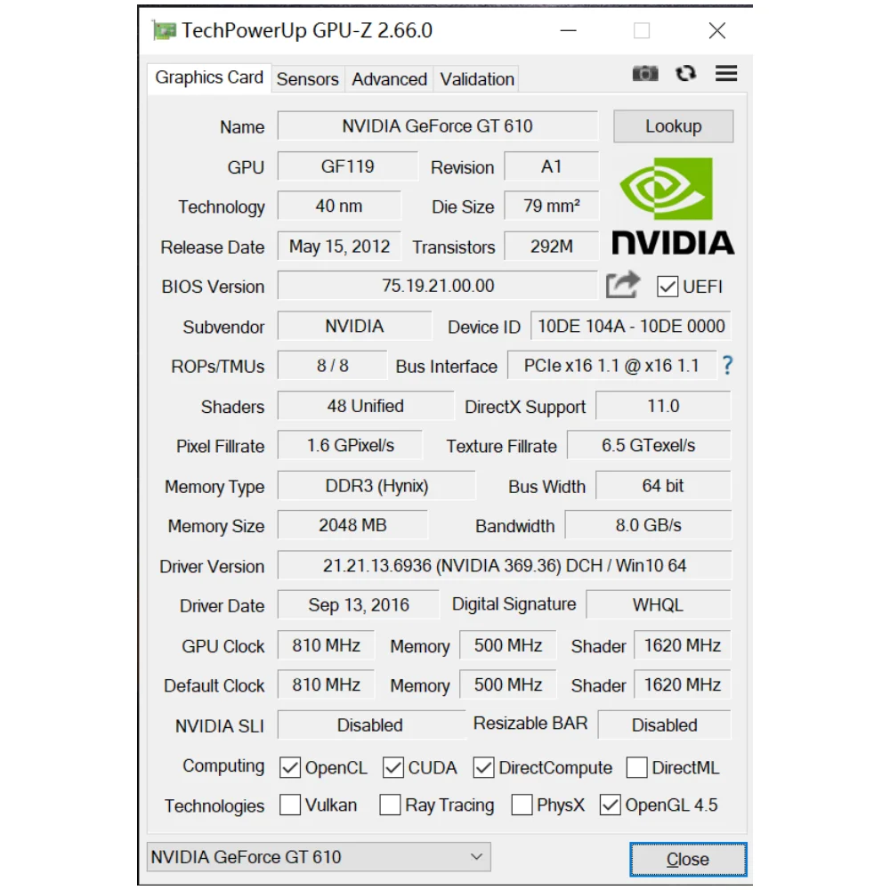 Half-height Graphics Card SOYO NVIDIA GPU GT 610 2G DDR3 64Bit 40nm Gaming Video Cards Desktop Computer components VGA HDMI DVI view 3