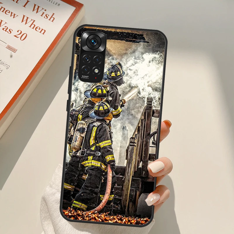 Firefighter Heroes Fireman Case For Xiaomi Redmi Note 10 8 9 11 Pro 8T 9S 10S 11S Redmi 10C 9C 9A 9T K50 K40 Gaming