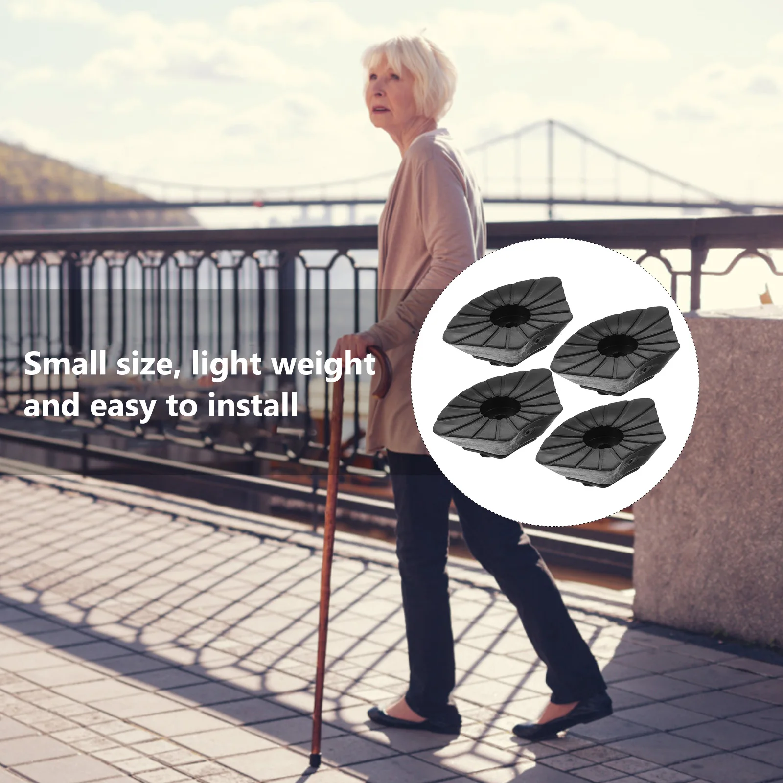

4Pcs AntiSkid Thickened Plastic TrekkingPoleTips CaneReplacement WalkingStickEnds NonSlipFootCovers LightweightDurable