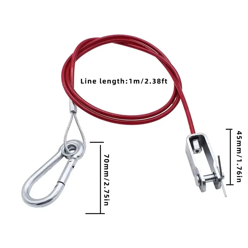 Heavy Duty Durable Stainless Steel Caravan Trailer Breakaway Rope Brake Cable Safety Wire Braked Hitch Accessories Parts Kit