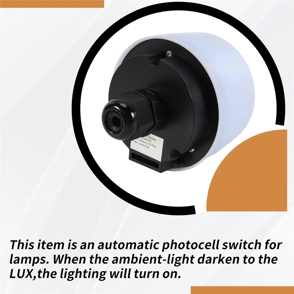 IP65 220-240V/AC10A Light Control Photo Sensor Automatic Photocell Switch for Street Lamps