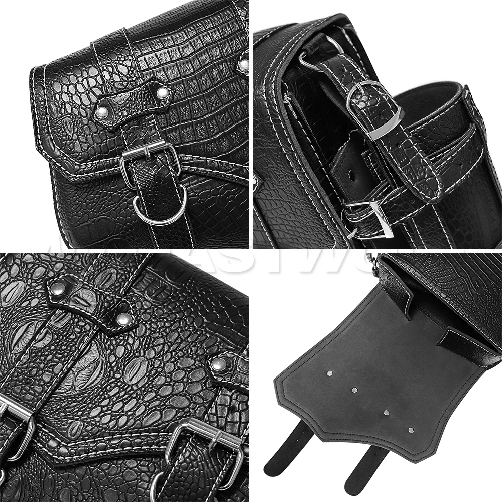 Waterproof Synthetic Leather Motorcycle Saddlebag Swingarm Side Tool Bags for Harley Sportster Street 750 Iron 883 Storage