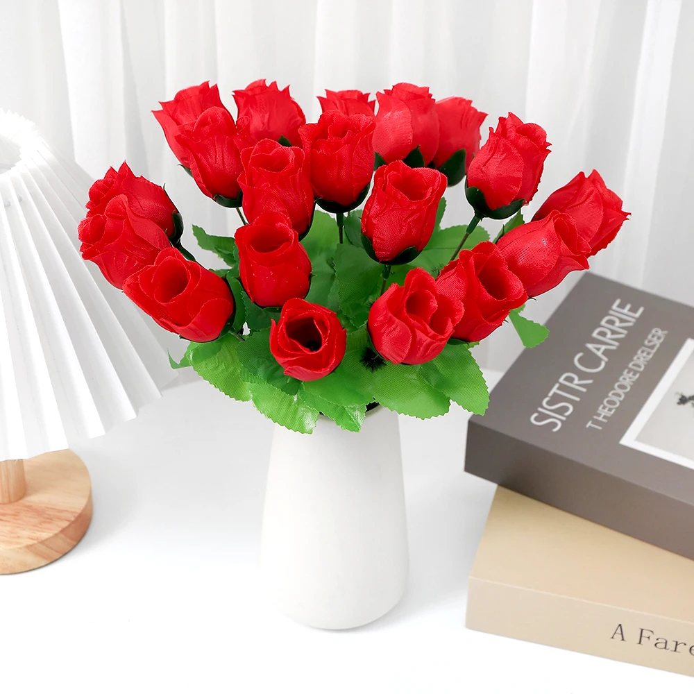 

5/10Pcs Rose Artificial Flowers Bouquet 30CM Red Fake Flower for Home Decor Wedding Marriage Decoration Garland Gift Accessories