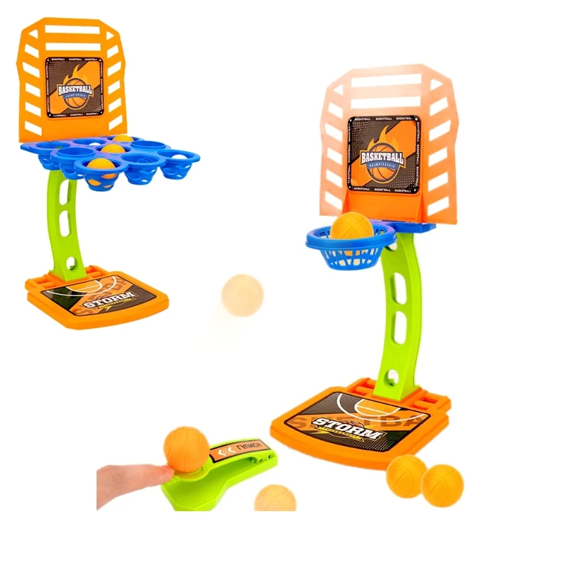 Mini ensemble de cerceaux de basket-ball 2 en 1 pour enfants, avec catapulte de doigt, jouet de sport d'intérieur et d'extérieur, amusant, cadeau d'interaction Parent-enfant