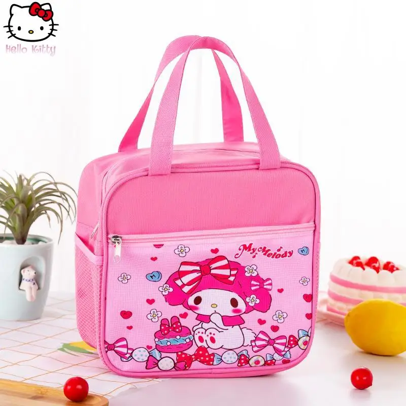 

Anime Student Cinnamoroll Lunch Box Bag Kawaii Cartoon Insulated Tote Bag Sanrio Children's Lunch Bag New Thickened Bento Bag
