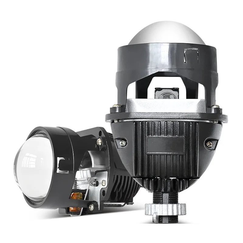 

100W 2.5-Inch Bi-LED Projector Headlight Dual Lens H4 H7 H11 9005 Universal Fit Car Motorcycle Penetration Car Accessories