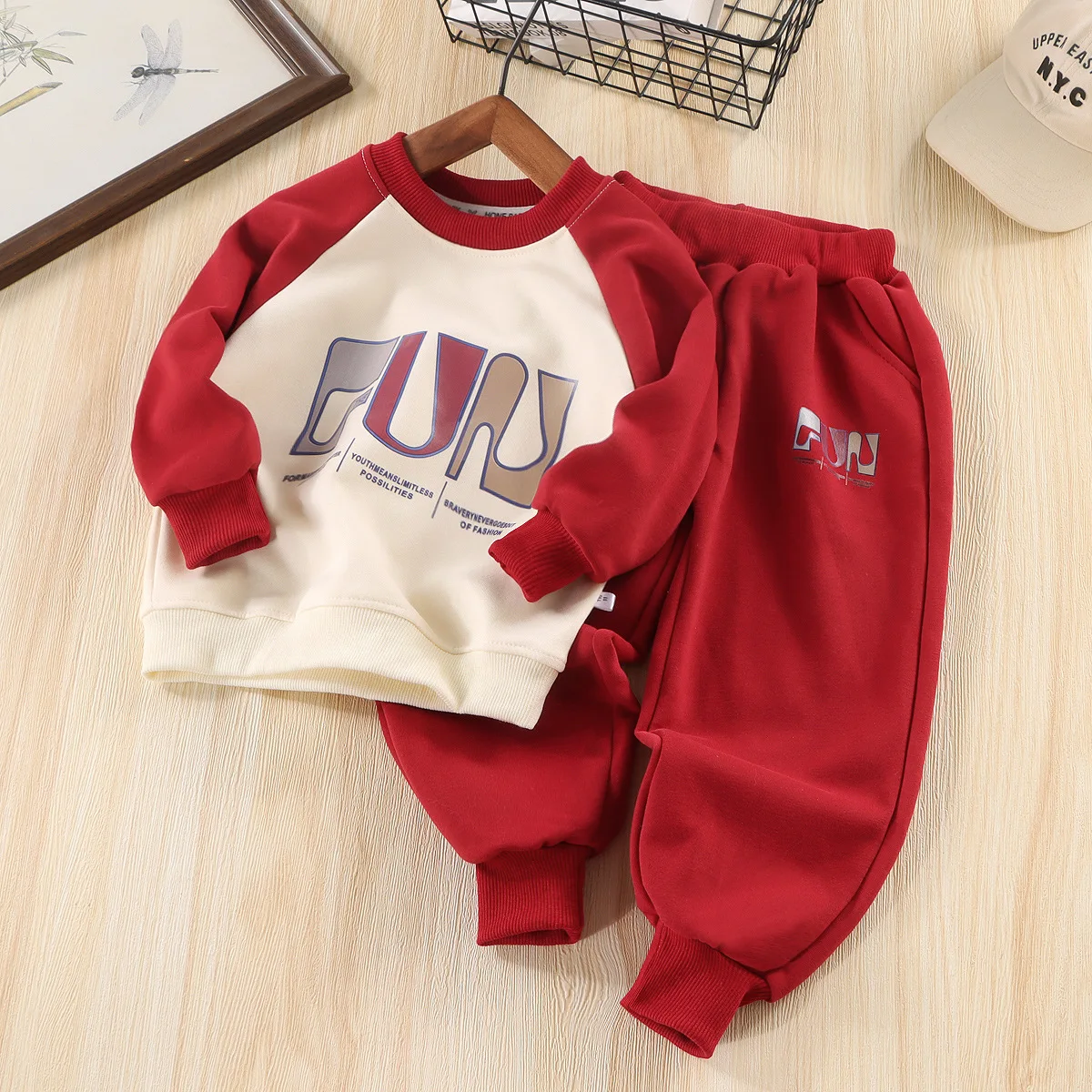 جديد الكورية نمط الاطفال هوديي مجموعة الخريف قطعتين الزي للجنسين ربيع الخريف الملابس الاتجاه مجموعة ملابس غير رسمية للأطفال #2