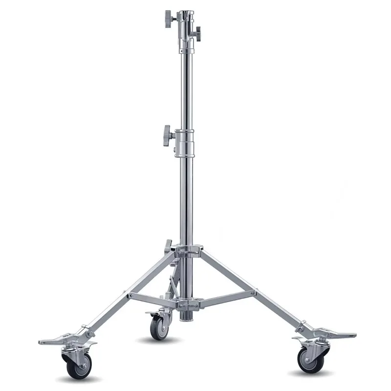 Durable Heavy duty Silver Light stand 15' Large roller Dolly Wheel Tripod Stand Professional