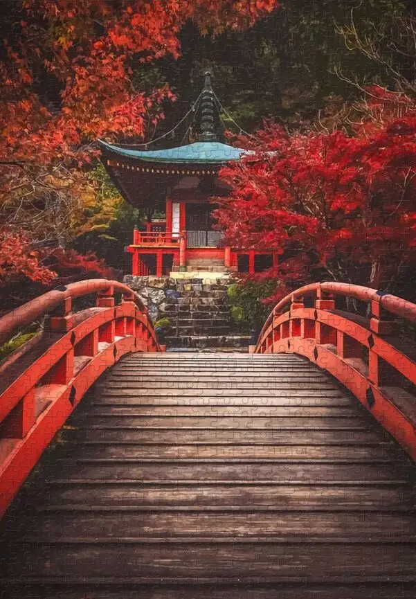 

Red autumn The wooden puzzle 1000 pieces ersion jigsaw puzzle white card adult children's educational toys