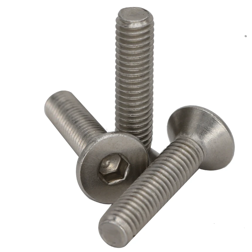 2#-56 4#-40 6#-32 8#-32 10#-24 304 Stainless Steel US UNC Thread Bolt Hex Hexagonal Socket Flat Countersunk CSK Head Screw