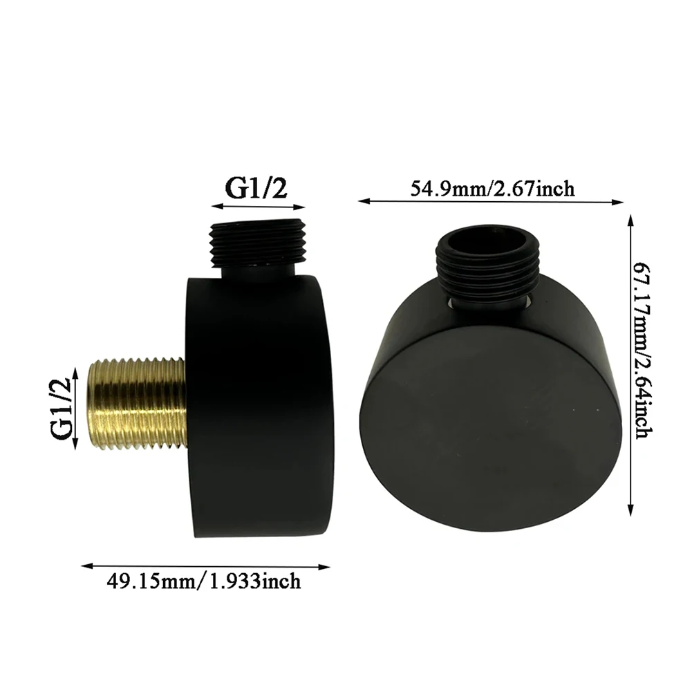 Round G1/2 Shower Hose Fitting for Wall Mount Use with Stainless Steel Housing and Precision Threaded Connection