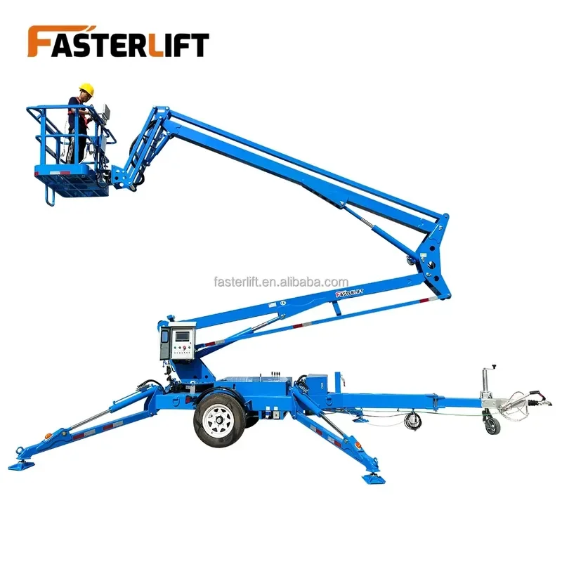 2026 CE 50ft 70ft 45ft 60ft 80ft Spider Man Lifting Equipment Articulated Electric Towable Boom Lift Elevator with Remote