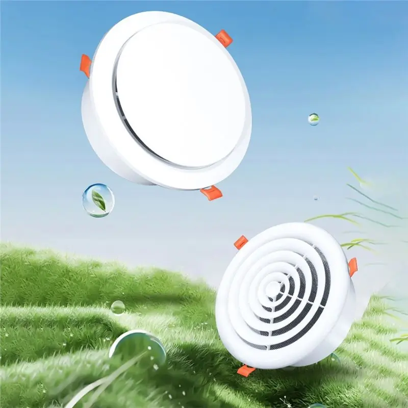 A27F-Round For Air Vent Cover With Spring Clip& Mesh Screen, 200Mm Ceiling Ventilation Grille White For Air System& HVAC