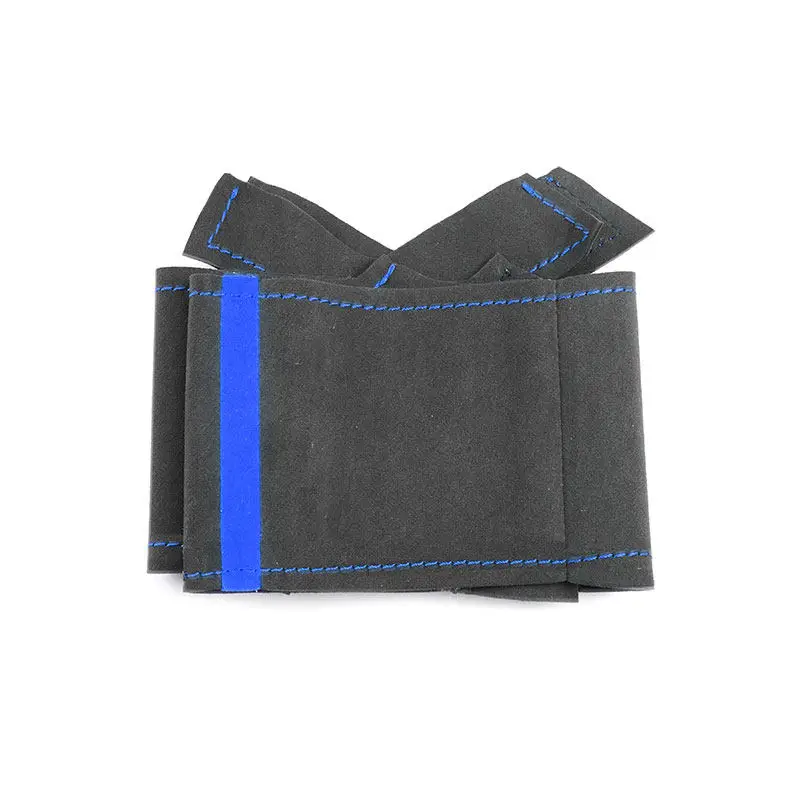 Steering Wheel Cover For Audi A3 8V/8Y 2017-2022 S3 A4 B9/8W S4 A5 8W6 S5 Q2 SQ2 Hand-sewing Suede Leather Blue Strip Threads
