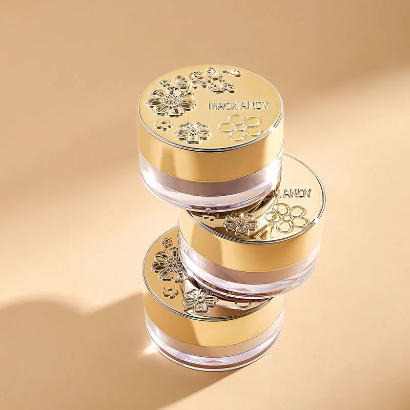 MACKANDY polvo suelto de miel suave impermeable, Control de aceite de larga duración, brillo, ajuste de cobertura, maquillaje Facial
