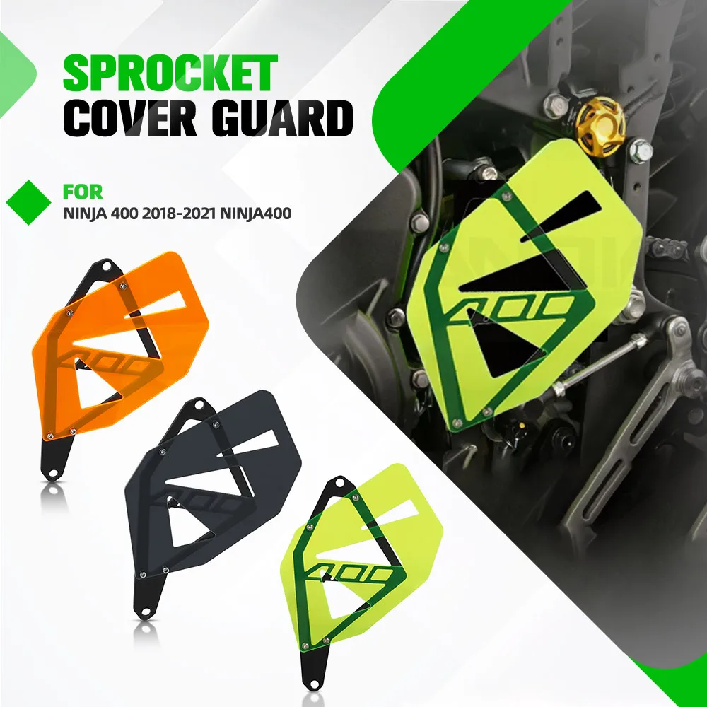 

Ninja-400 Motorcycle Front Sprocket Chain Guard For Kawasaki Ninja 400 2018 2019 2020 2021 NINJA400 Hole Drive Shaft Cover Guard