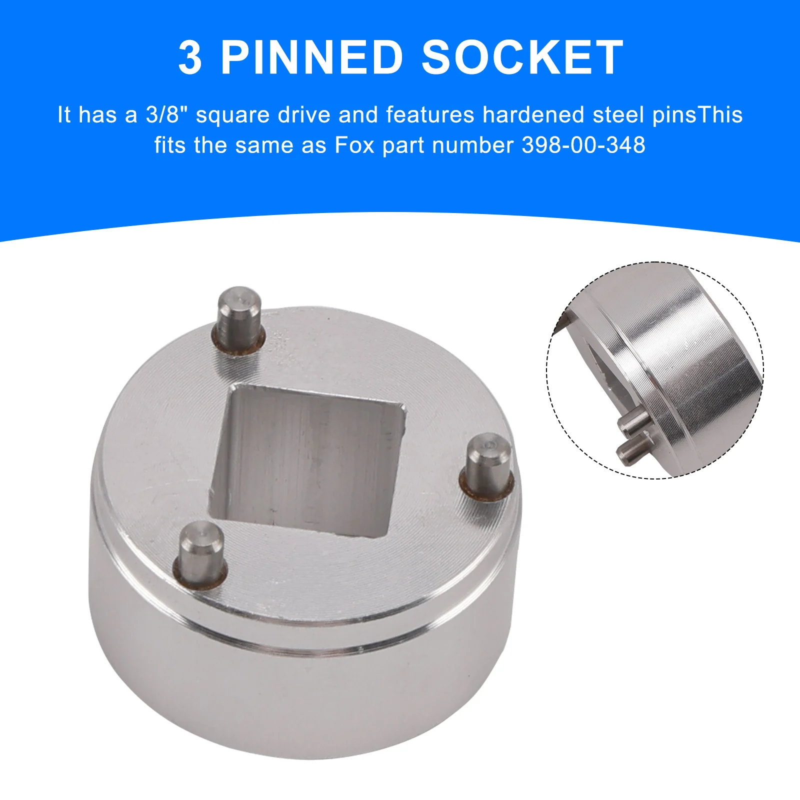 

Fork Socket Tool for Fox CTD 3 pin Inner piston removal-- like 398-00-348