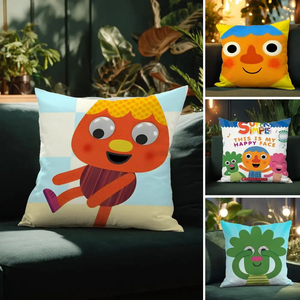 Cute Cartoon N-Noodle & Pals Pillow Case Pattern Printed Pillowcase for Living Room Sofa Cushion Cover & Bedroom Decor