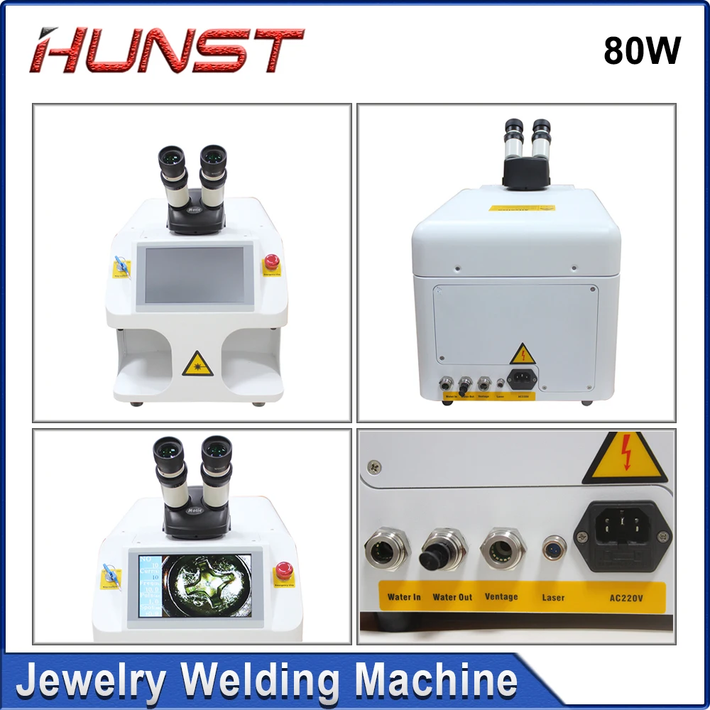 Hunst Jewelry Laser Welding Machine 80W Portable Mini Fiber Laser Welder For Gold Silver Titanium Metal Ring Necklace Welding