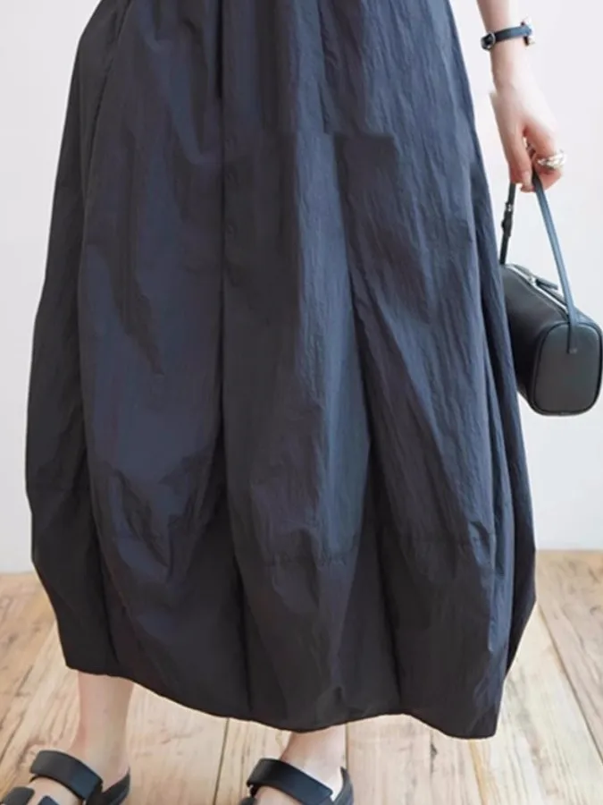 

Casual Japanese Design Sensation Small ence ape Summer Thin Functionali Wind Flower Bud Umbrella Skirt Women's Midi S...