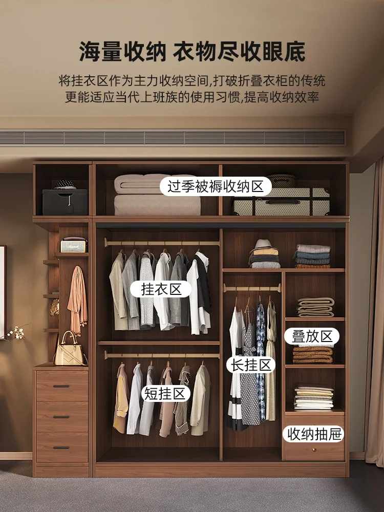 Sliding door wardrobe solid wood custom walnut antique bedroom home 2025 explosion sliding door wardrobe