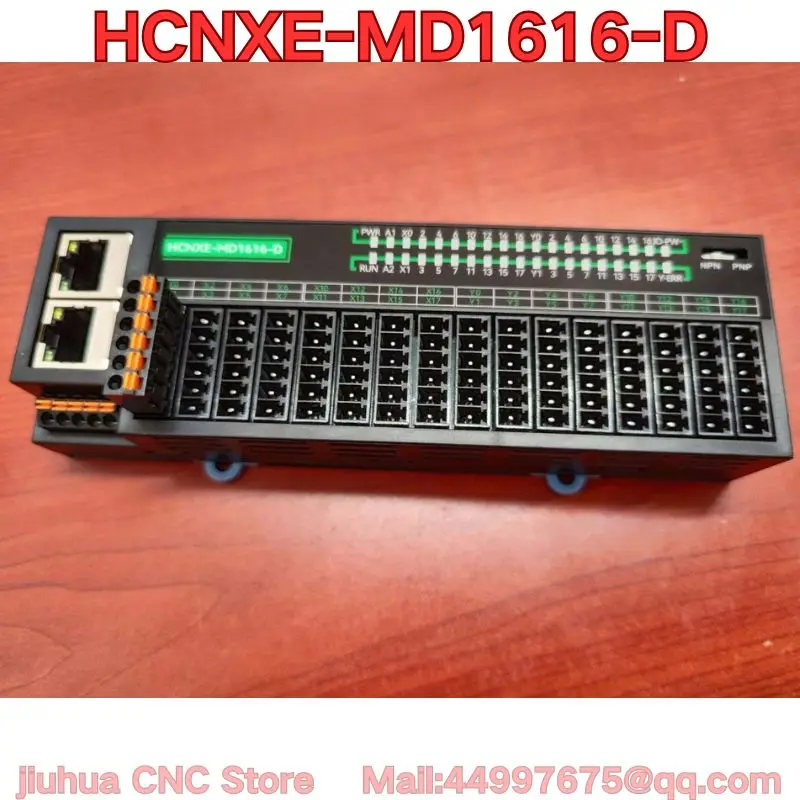 The second-hand HCNXE-MD1616-D PLC remote module function test is normal.