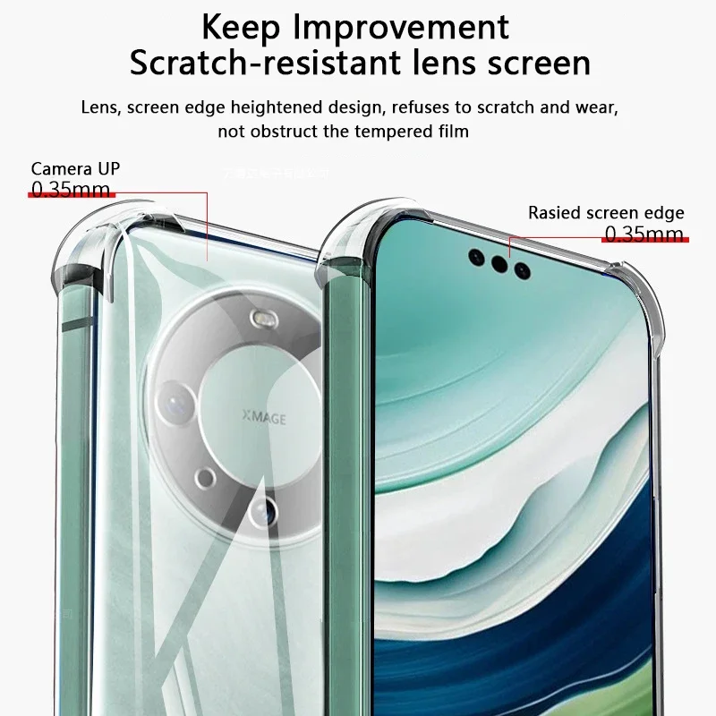 2pcs For Huawei Mate 70 60 Pro Plus RS Ultimate Slim Soft TPU Transparent Silicone Shockproof Back Cover Case