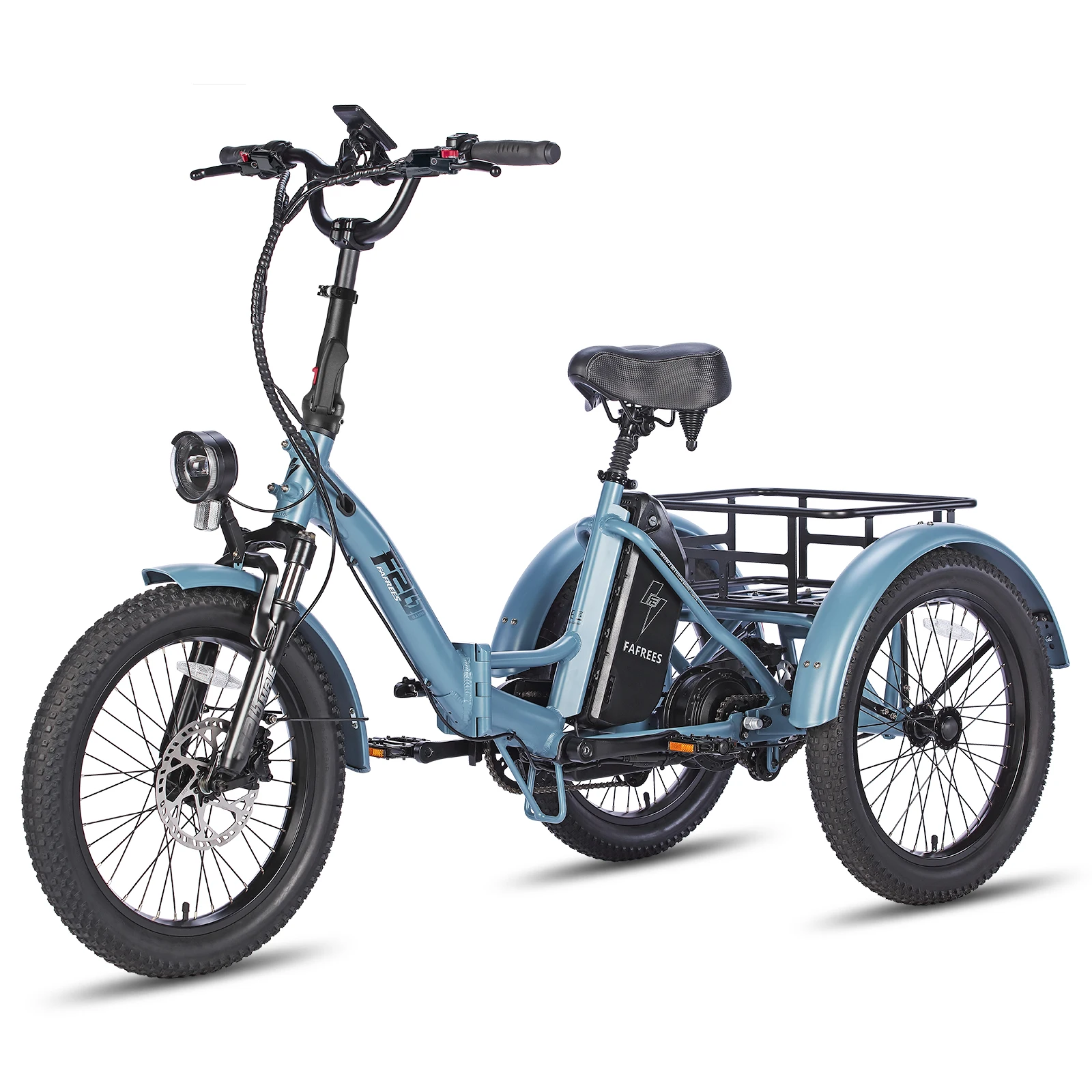 Fafrees F20 Mate Faltbares Elektro-Dreirad für Erwachsene, 20 x 3,0 Zoll Lasten E-Bike mit 48V 18,2Ah/20Ah herausnehmbarem Akku, 25 km/h und 60-80 km Reichweite