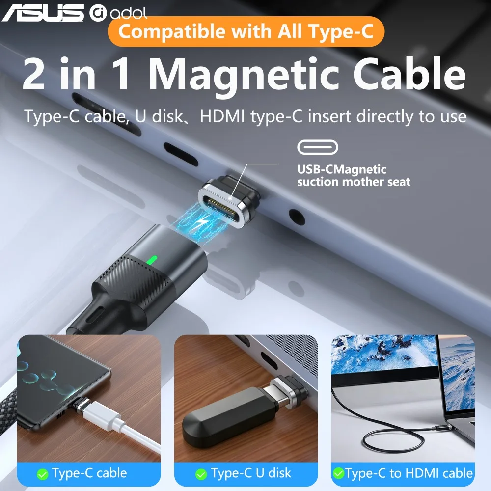 ASUS 240W Type C Fast Charging Cable for MacBook pro 17/16/15 iPad Straight Angled Plug Compatible with 17ProMax/17Pro/17/16 15P