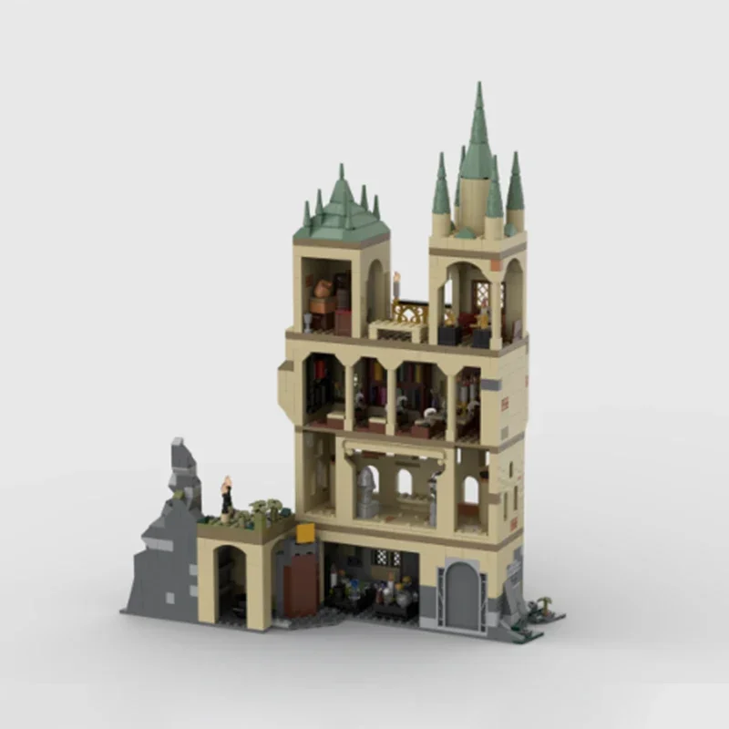 Popular filmes mágicos modelo moc tijolos de construção castelo sala de aula tecnologia blocos modulares presente brinquedo natal diy conjuntos montagem