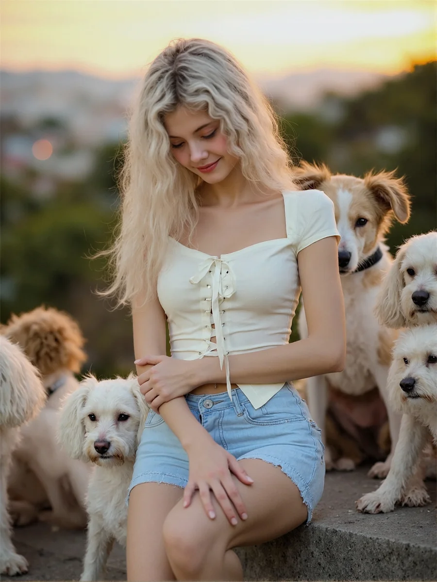 

Lace-up Slim Short Sleeve Women’s Tee Crop Top Vintage Aesthetic Korean Summer Fashion Chic Trendy Kawaii Casual Street