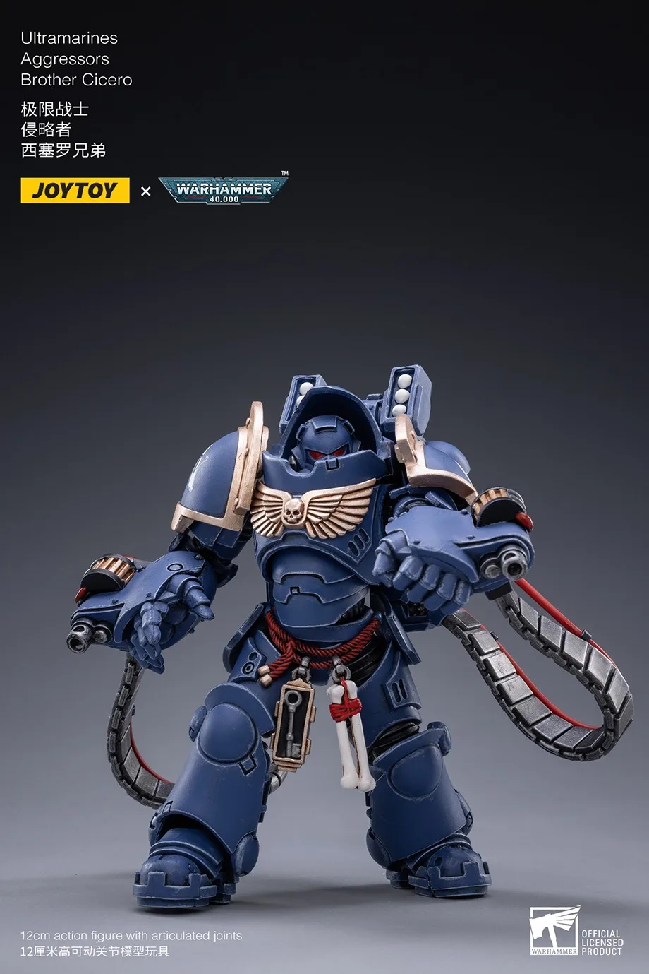 JOYTOY Warhammer 40K Action Figures 1/18 Ultramarines Aggressors Brother Cicero Model Toy Boy Gifts 3.75inch