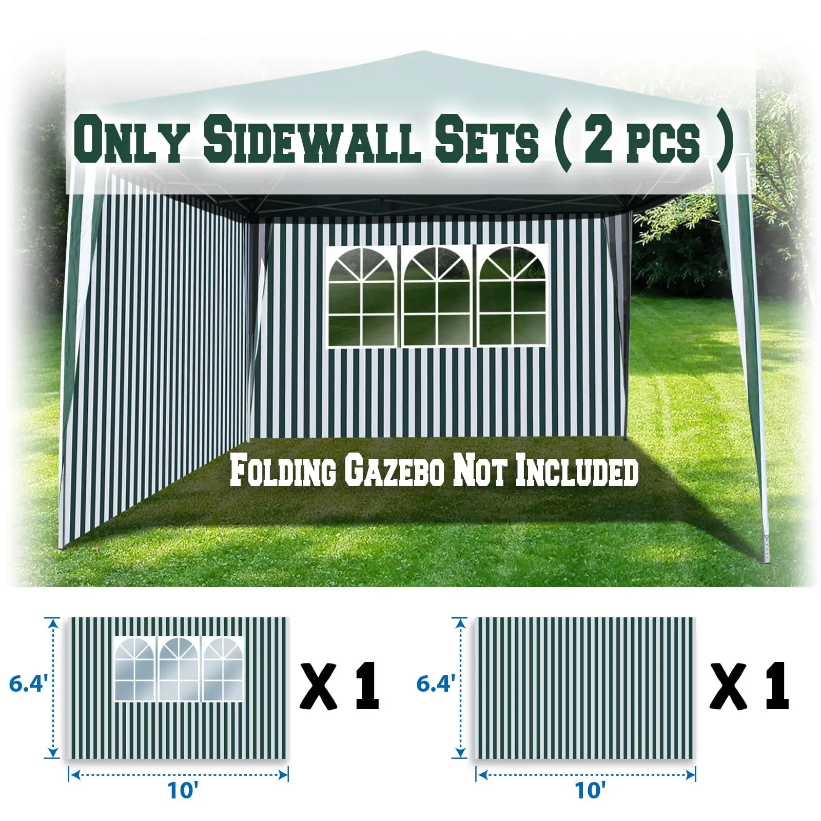 

Sunrise 10'x6.4' Sidwall for Wedding Party Tent, Outdoor Pop Up