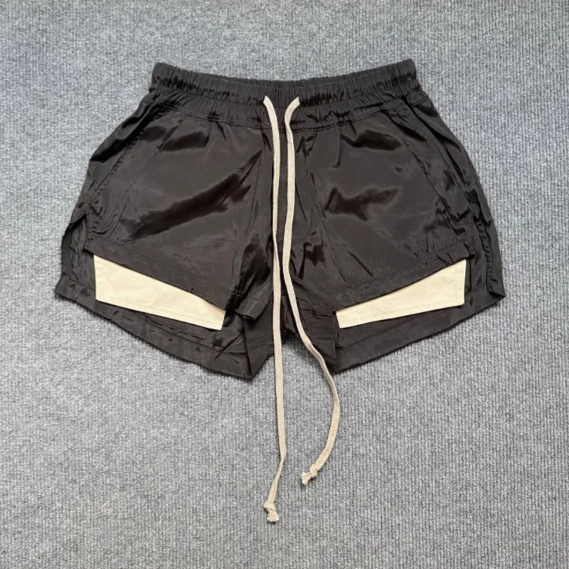 HKSH 2026 Summer New Women Shorts Dark RO Style Drawstring Elastic Waisted Color Block Pockets Sexy Trend Chic Hot Pants HK18691