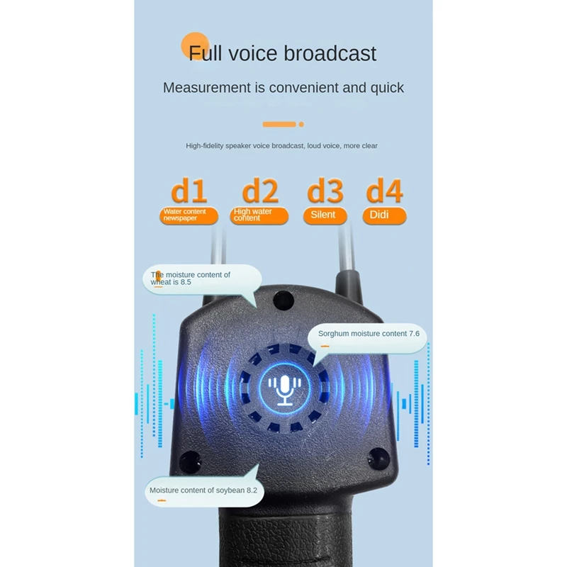 Digital Smart Grain Moisture Meter For 14 Grains Moisture Testing Wheat Corn Beans Rice Soybean Sorghum Peanut Sesame