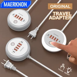 Multifunction 4 USB 2 Type C Ports Desktop Power Strip 6 In 1 Quick Charging Socket Home Electronics For Tablet Laptop EU/US/UK