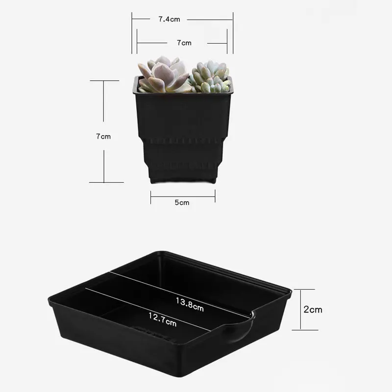 Meshpot Succulent Pot Cactus Planter with Drainage Holes Lithop Cups Plastic Flower Pot for Home Decoration Holiday Gift