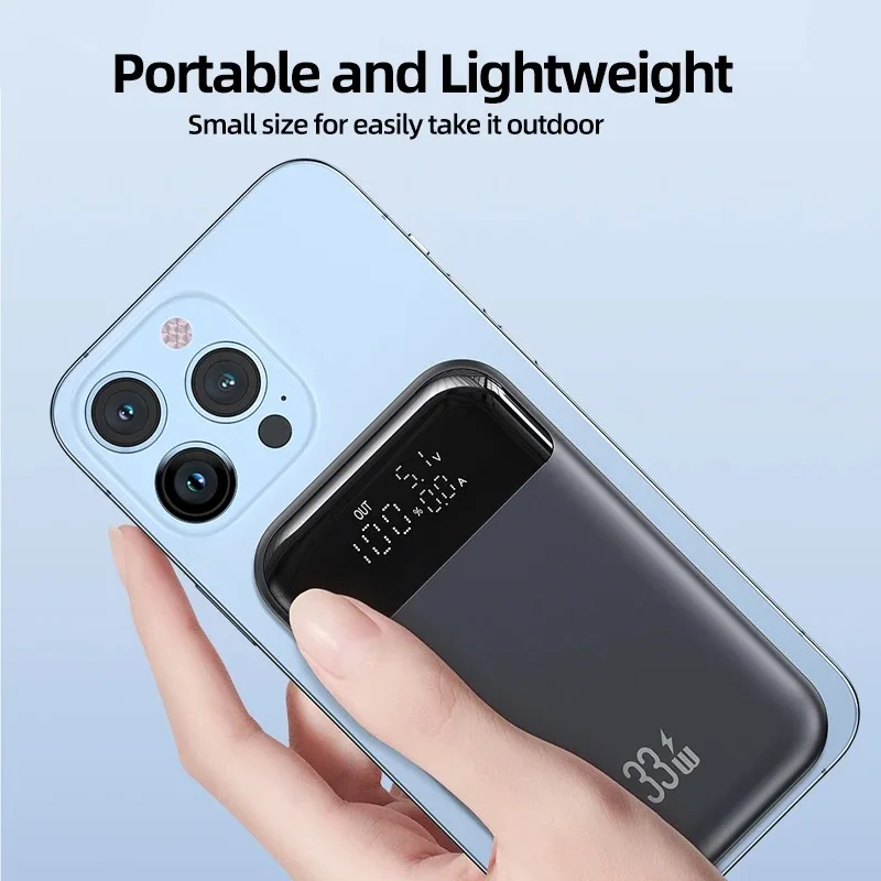 10000mAh Portable Mini Power Bank With 33W PD Fast Charging Function Suitable For IPhone Xiaomi And Samsung